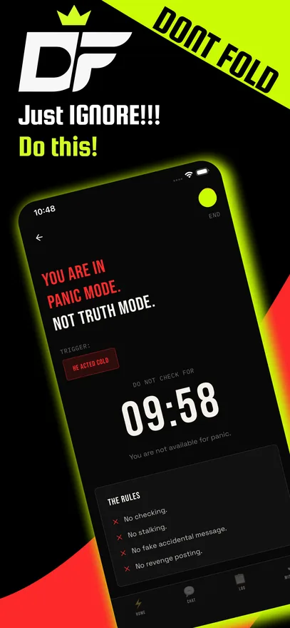 Panic Mode — 10-minute do-not-check countdown with the rules
