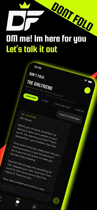 The Girlfriend — AI support chat with five modes